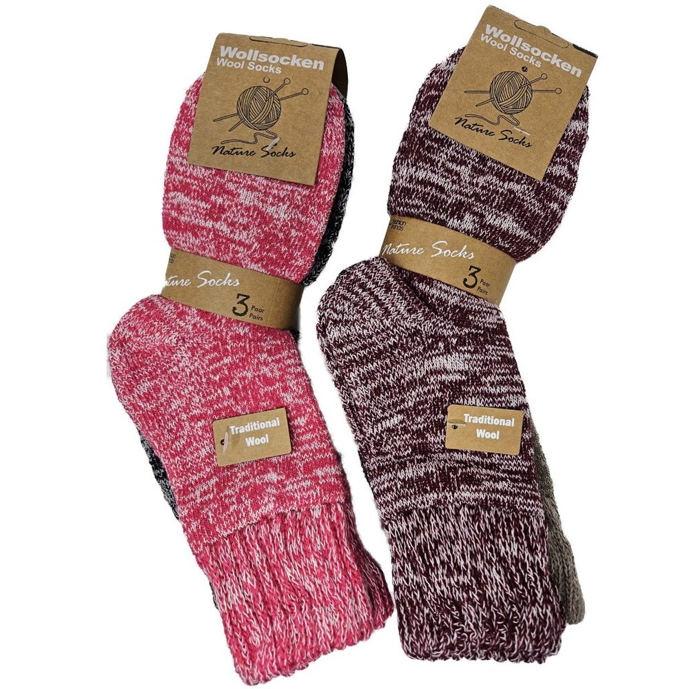 Women’s Marled Wool Thermal Socks 3-Pair Pack Cozy Winter Warm Boot Socks. 9-11